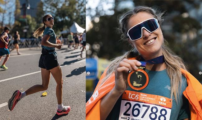 Nederlands model en atlete levert topprestatie en promoot sportbrillen bij de marathon in New York